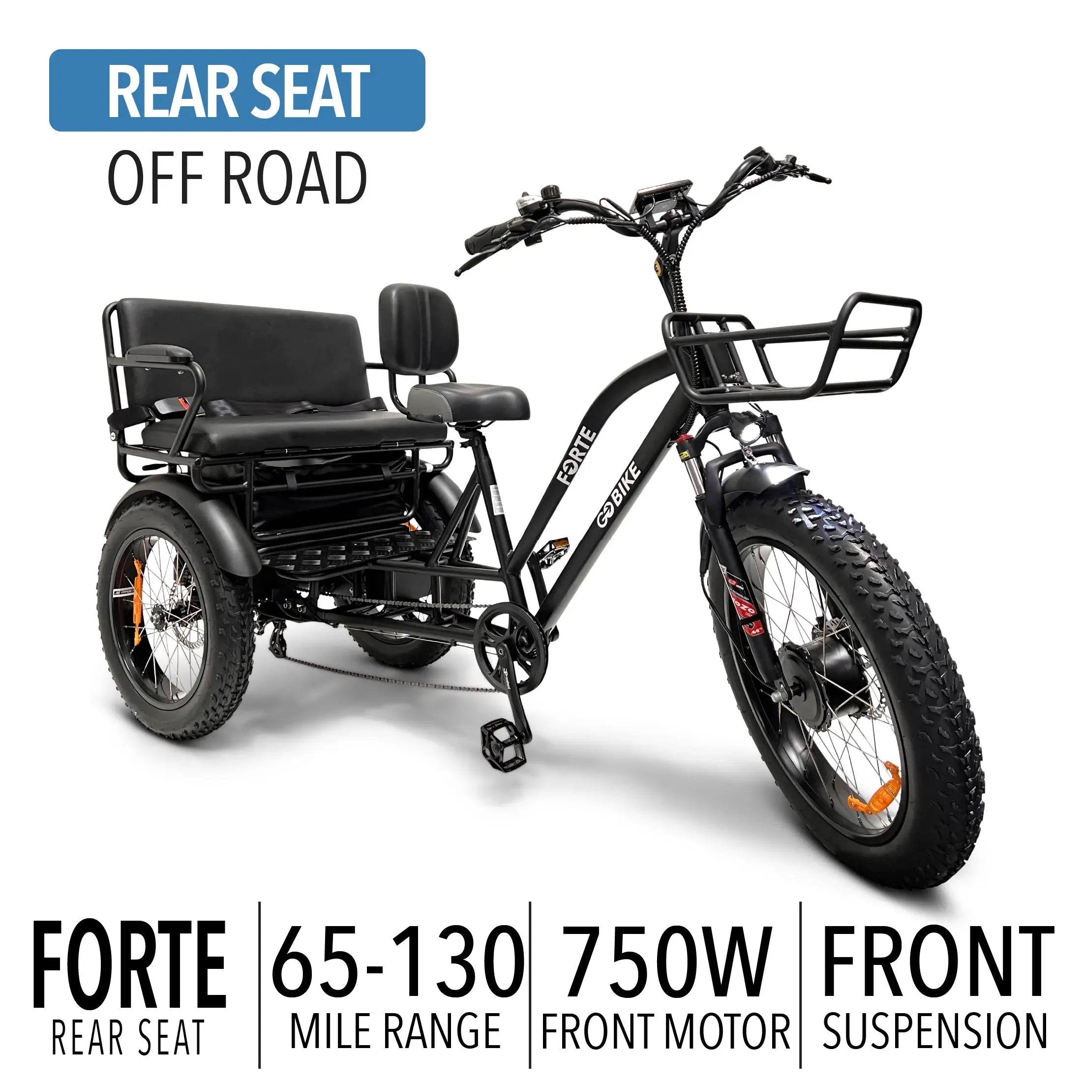 FORTE Electric Tricycle with Rear Seat – ElectricGOBIKE