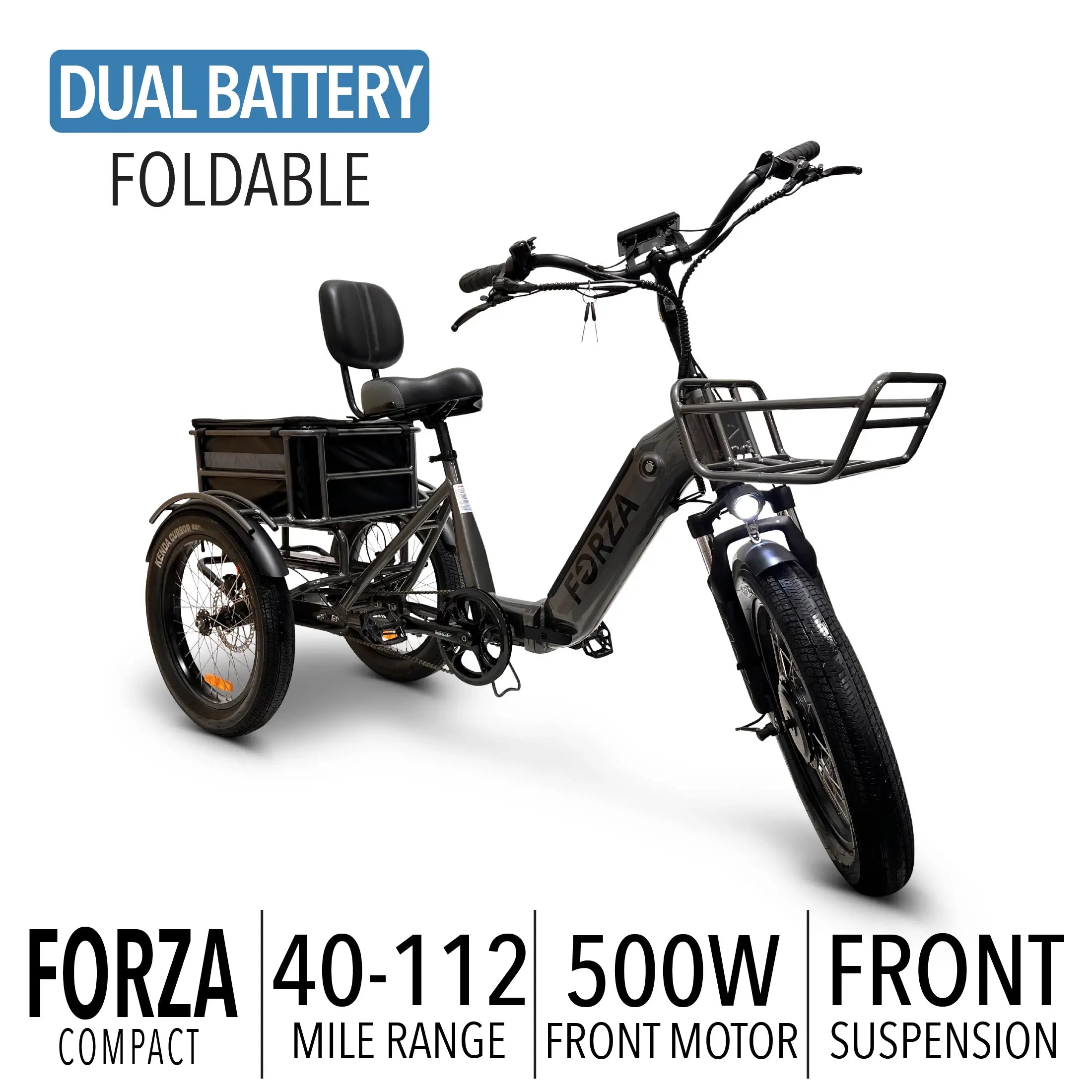 FORZA Compact Foldable Electric Tricycle ElectricGOBIKE