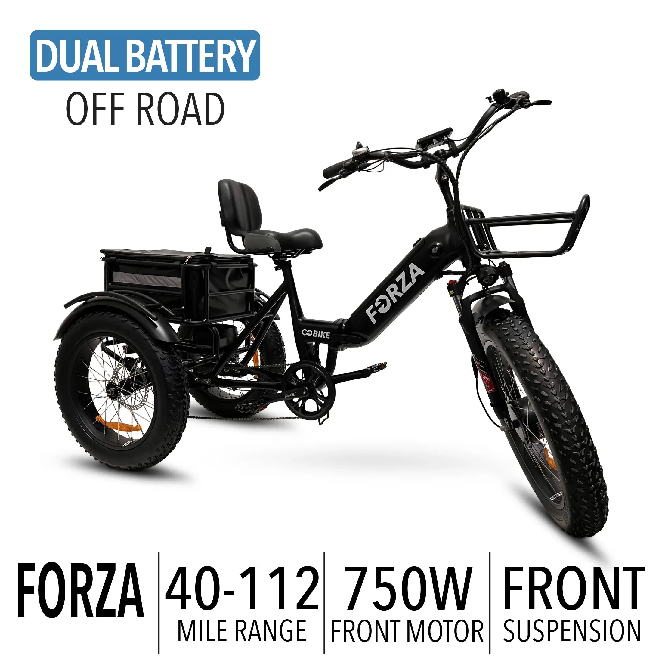 Forza Compact 500W E-Trikes 40-112 Miles Range